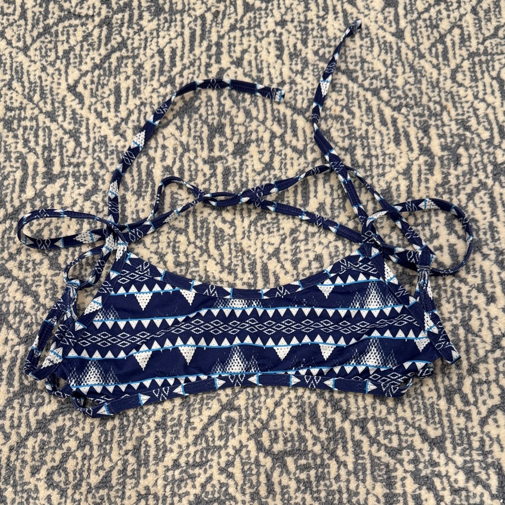 Jolyn Harrison Blue Patterned Bikini Top